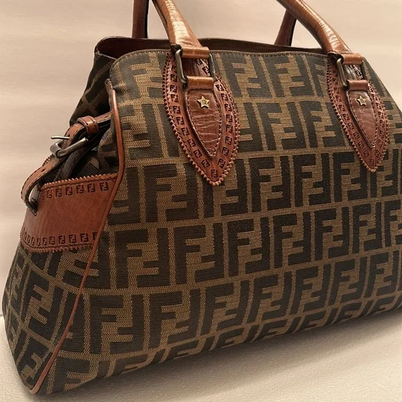 🌼🌺🌸FENDİ AUTHENTIC VINTAGE ZÜCCA DU JOUR BAG - Picture 2 of 14
